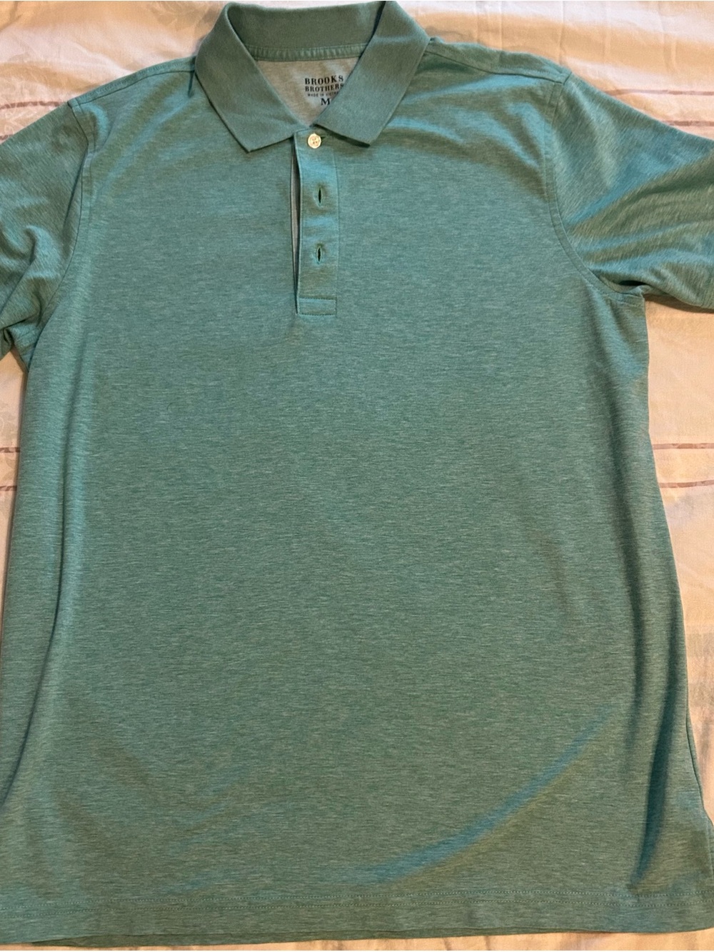 Brooks Brothers Men’s 100% Pima Cotton Heather Green NWOT Short Sleeve Polo M
